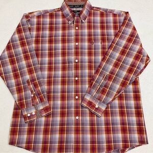 WRANGLER George Straight Collection Country Western Long  Sleeve Plaid Shirt